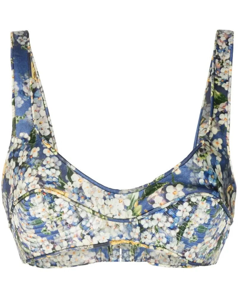 Zimmermann Tama Bralet aus Seide - Blau Blau