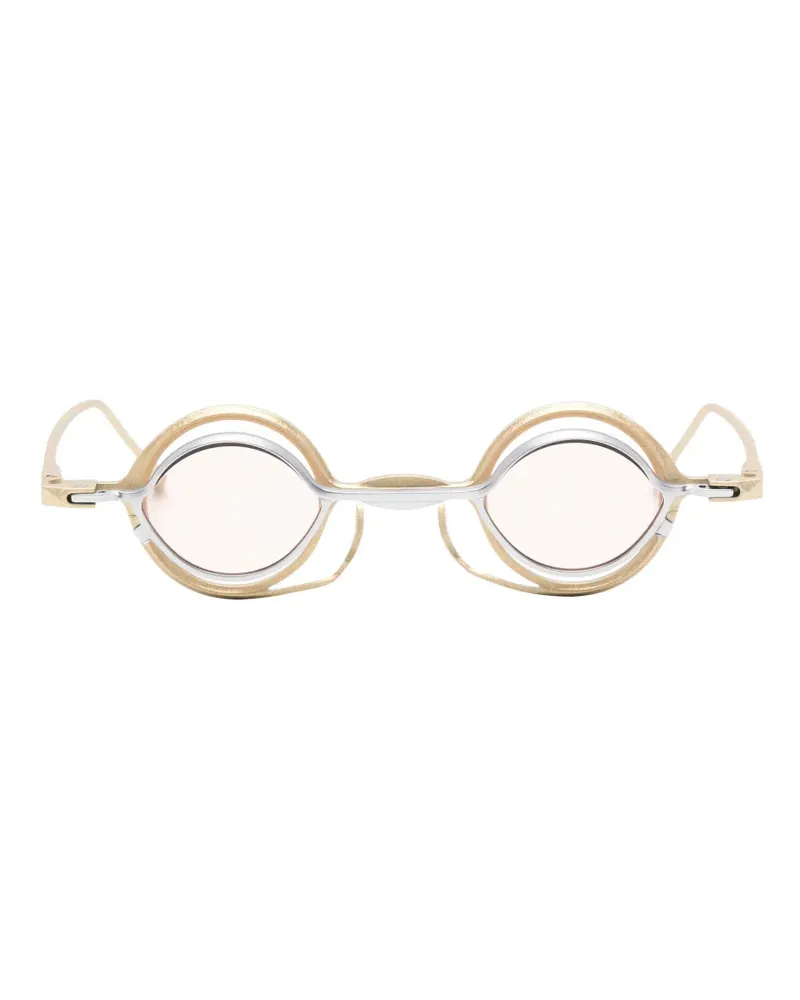 RIGARDS Clip-On-Sonnenbrille mit rundem Gestell - Gold Gold