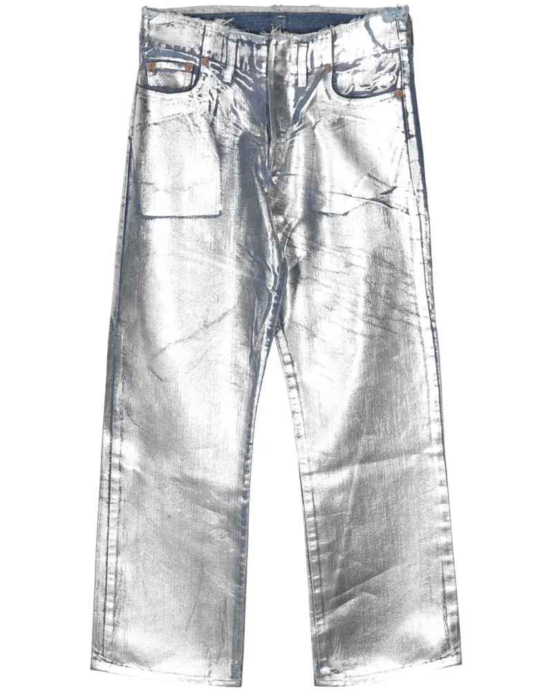Doublet Jeans mit Metallic-Effekt - Silber Silber