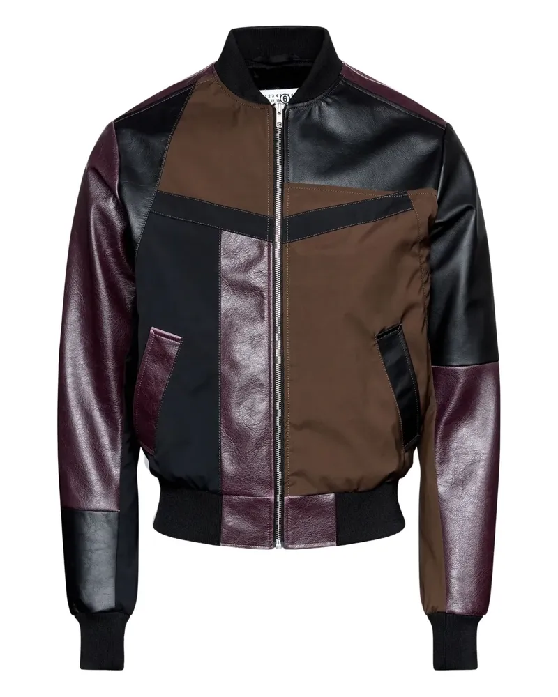 Maison Margiela Bomberjacke mit Ledereinsätzen - Braun Braun