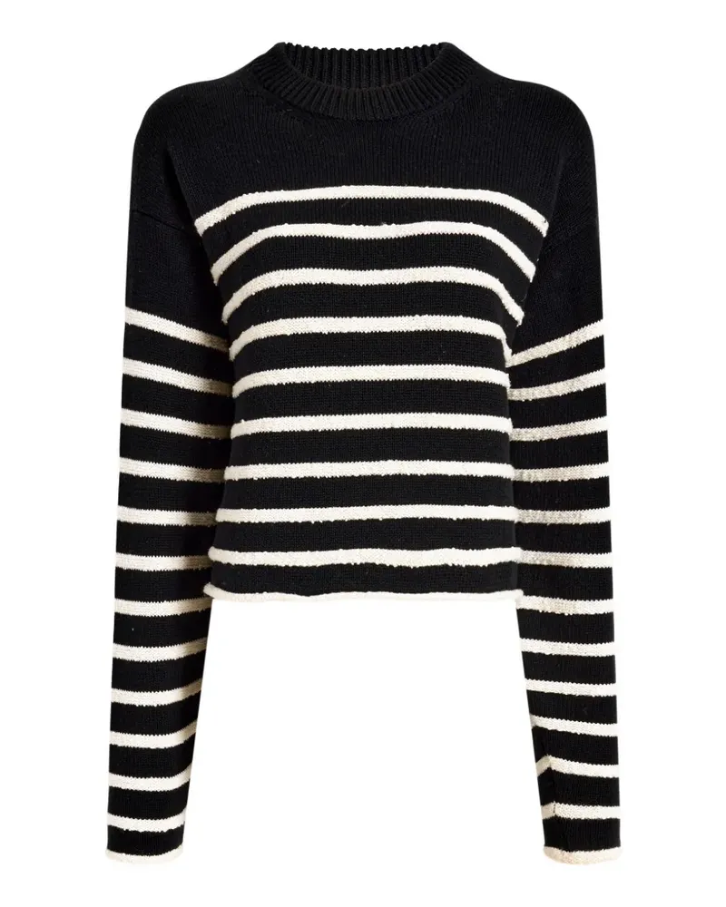 Proenza Schouler Gestreifter Cropped-Pullover - Schwarz Schwarz