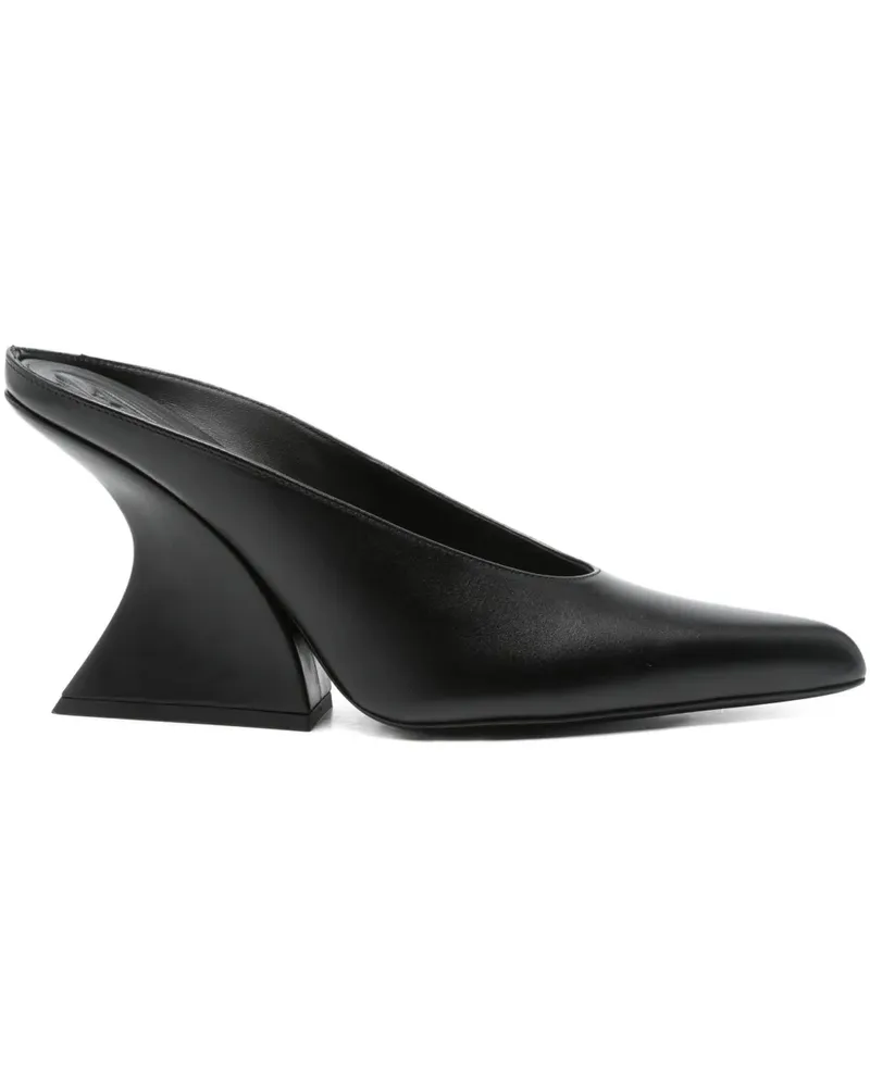 Thierry Mugler Spitze Mules mit Design-Absatz 100mm - Schwarz Schwarz