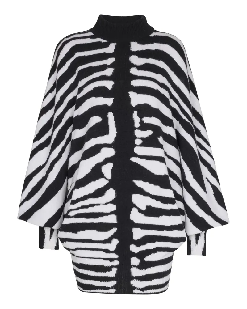 Balmain Minikleid mit Zebra-Intarsie - Weiß Weiß