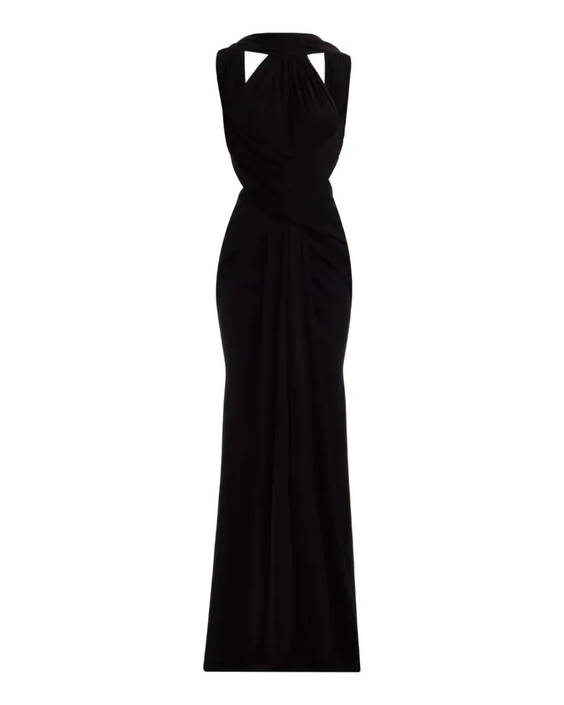 Elie Saab halter-neck draped maxi dress - Schwarz Schwarz