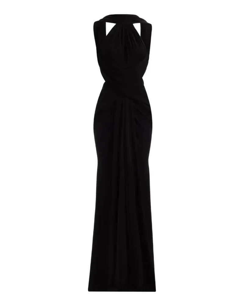 Elie Saab Drapiertes Neckholder-Kleid - Schwarz Schwarz