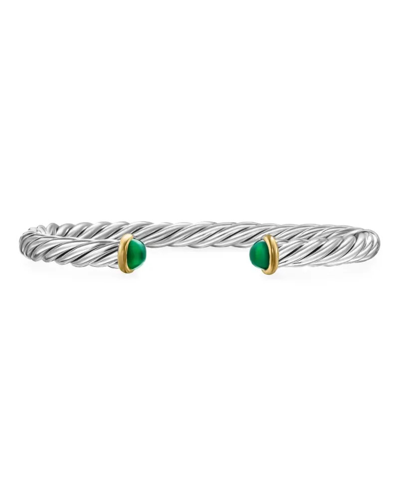 David Yurman Cable Armspange aus 14kt Gelbgold und Sterlingsilber 6mm Silber