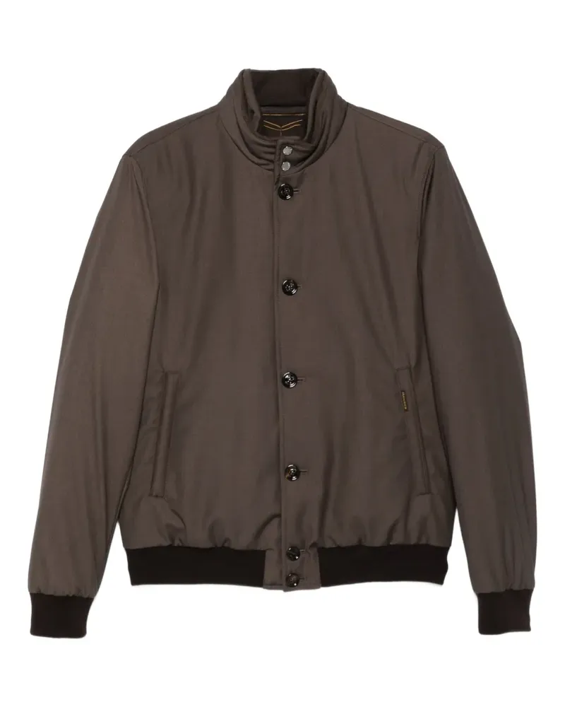 MOORER Janos-Pum Bomberjacke mit gerippten Bündchen - Braun Braun