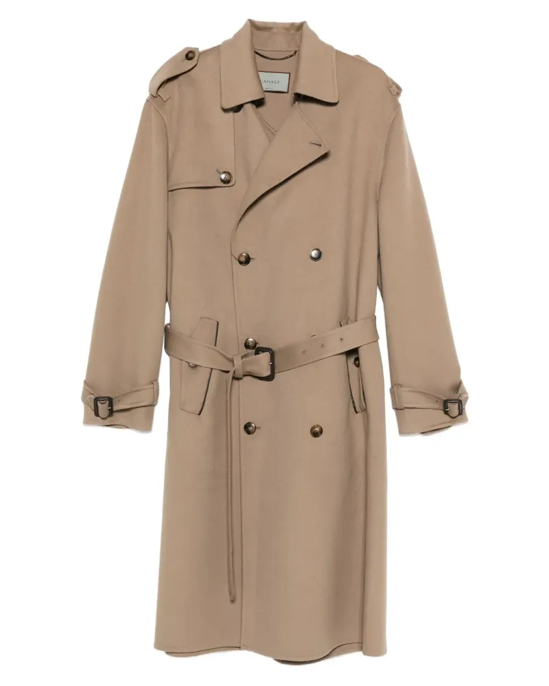 Canali Doppelreihiger Mantel mit Gürtel - Nude Nude
