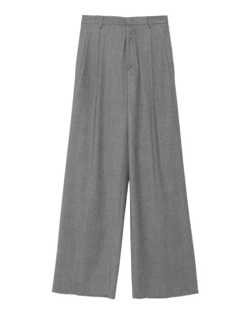 Tagliatore P-Eileen Wide-Leg-Hose mit Falten - Grau Grau