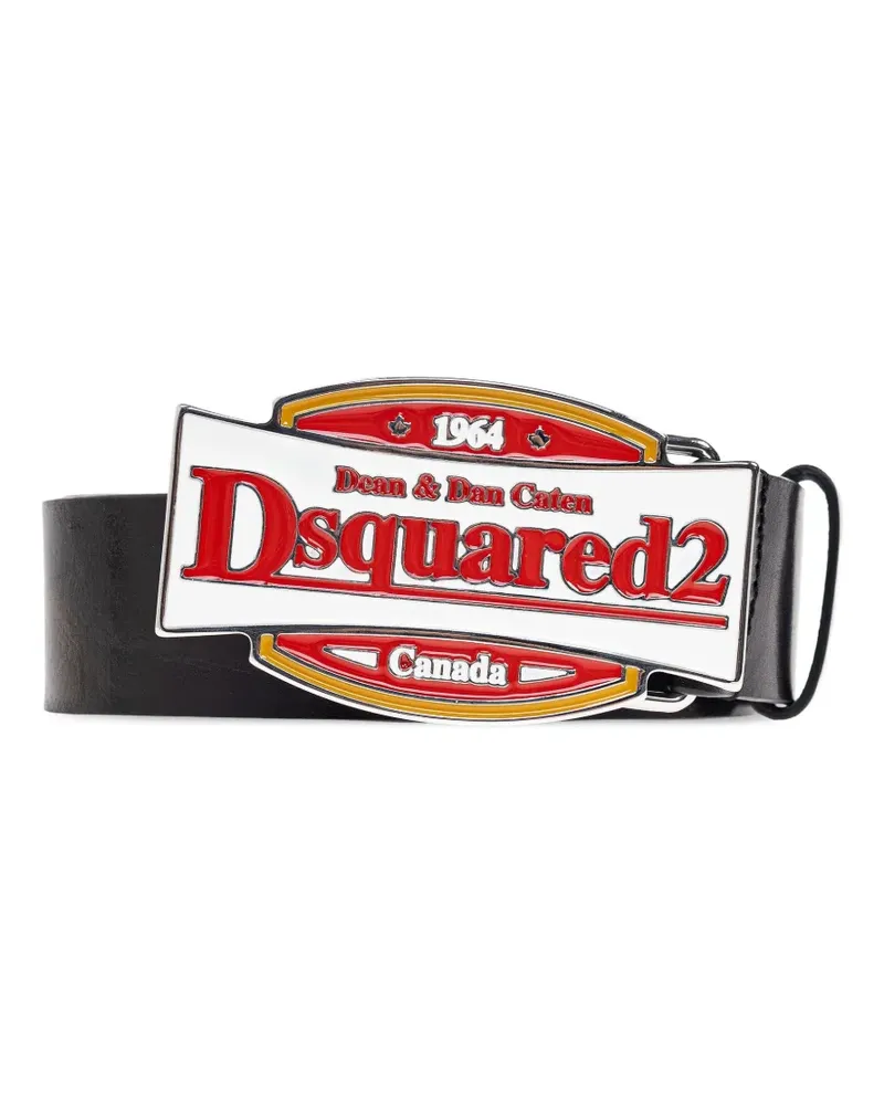 Dsquared2 Ledergürtel mit Logo-Schnalle - Schwarz Schwarz