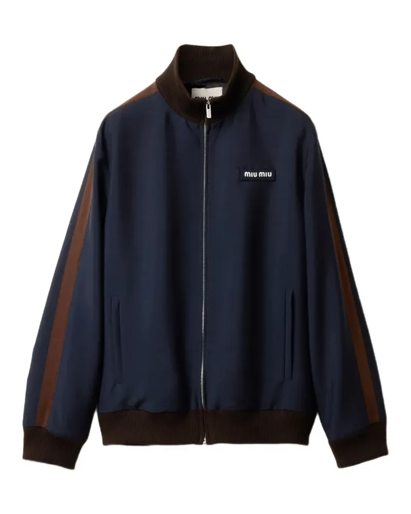 Miu Miu kid-mohair blouson jacket - Blau Blau