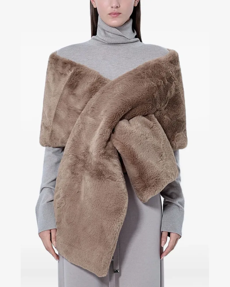 Max Mara Gewickelte Stola aus Faux Fur - Nude Nude