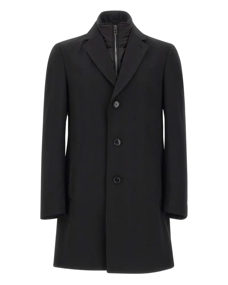HUGO BOSS Einreihiger Mantel - Schwarz Schwarz