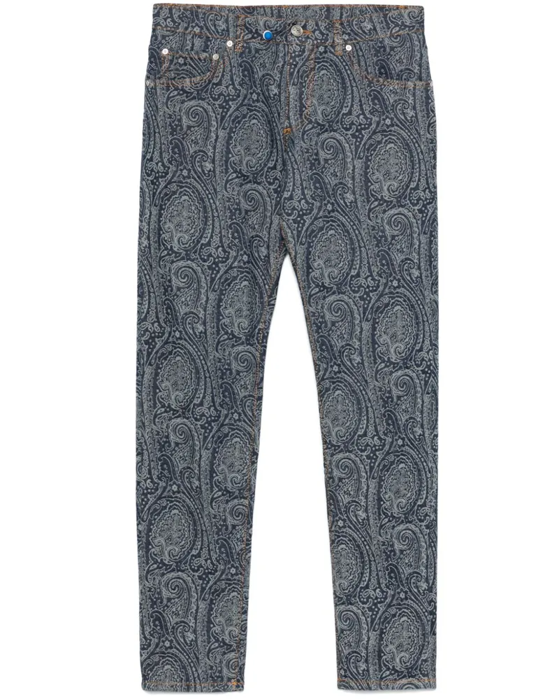 Etro Jeans mit Paisleymuster - Blau Blau