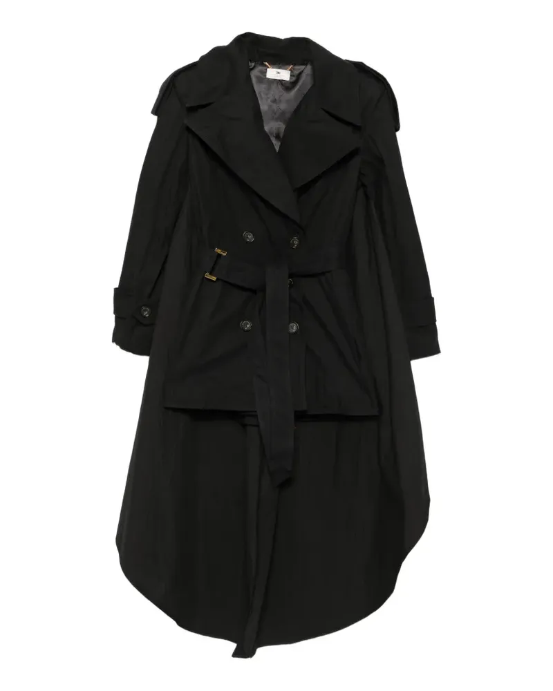 Elisabetta Franchi Mantel mit Cape-Einsatz - Schwarz Schwarz