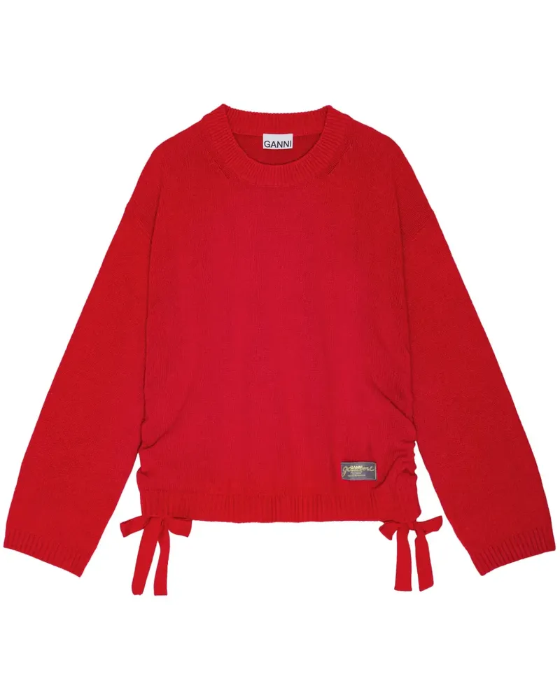 Ganni Pullover mit Kordelzug - Rot Rot