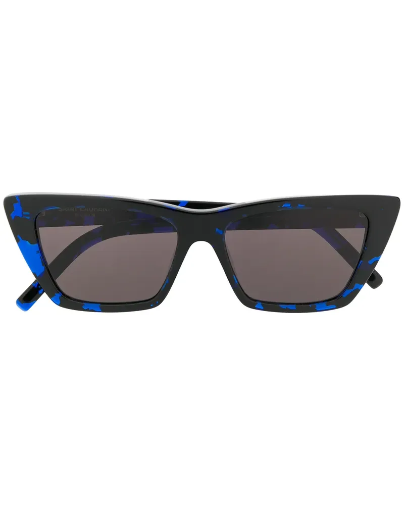 Saint Laurent Sonnenbrille mit eckigem Gestell - Schwarz Schwarz