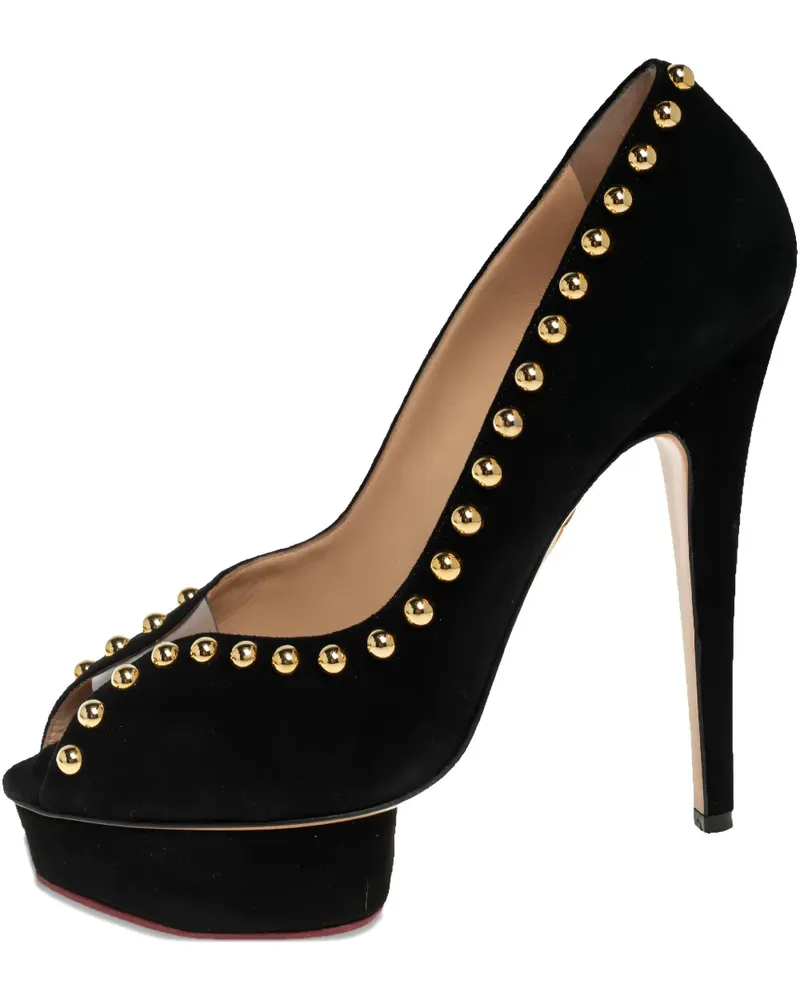Charlotte Olympia Dolly Plateau-Pumps mit Nieten 140mm - Schwarz Schwarz