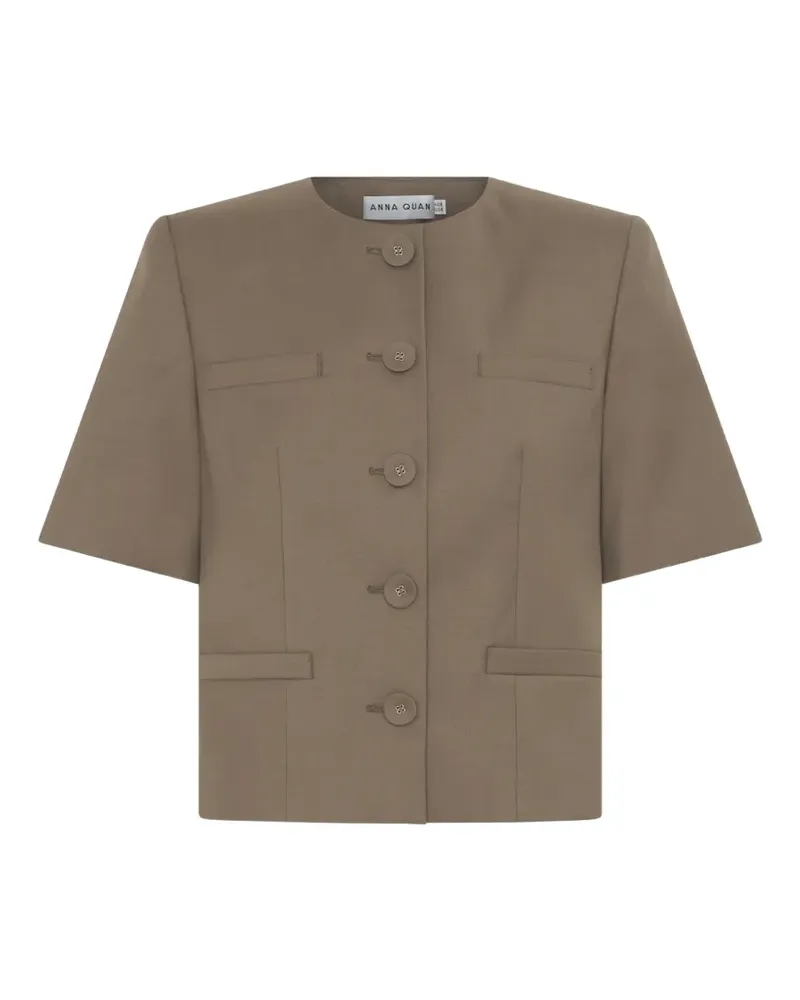 Anna Quan Priestly short-sleeve button-up jacket - Braun Braun
