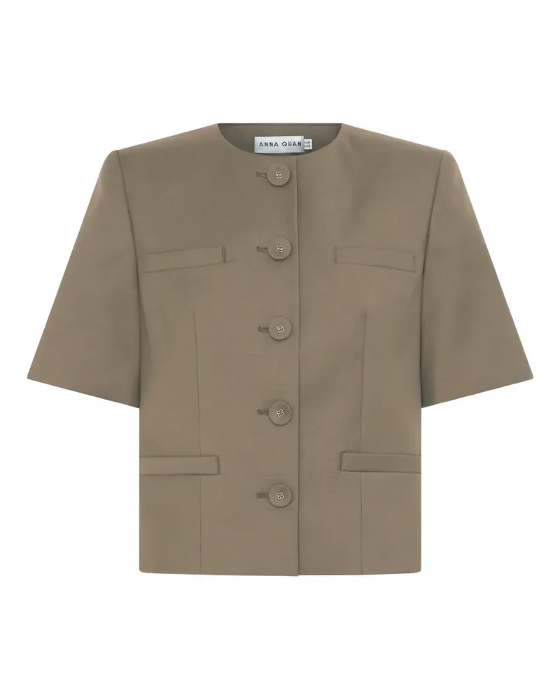 Anna Quan Priestly short-sleeve button-up jacket - Braun Braun