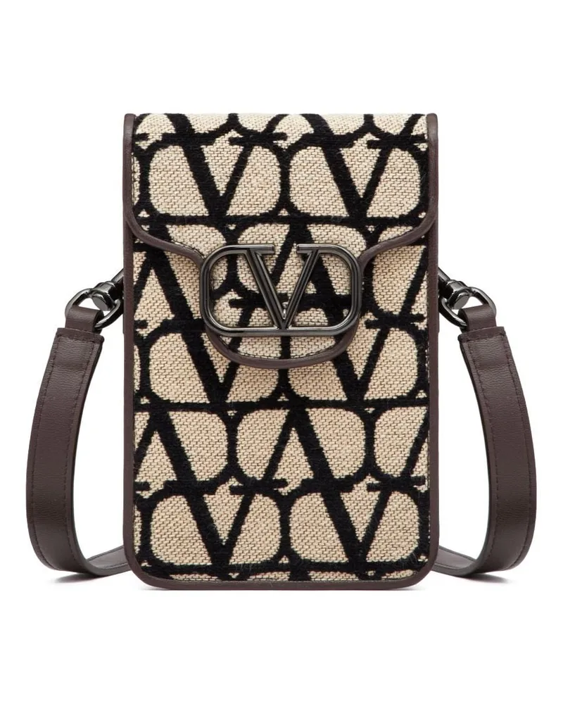 Valentino Garavani Schultertasche mit Logo-Print Nude
