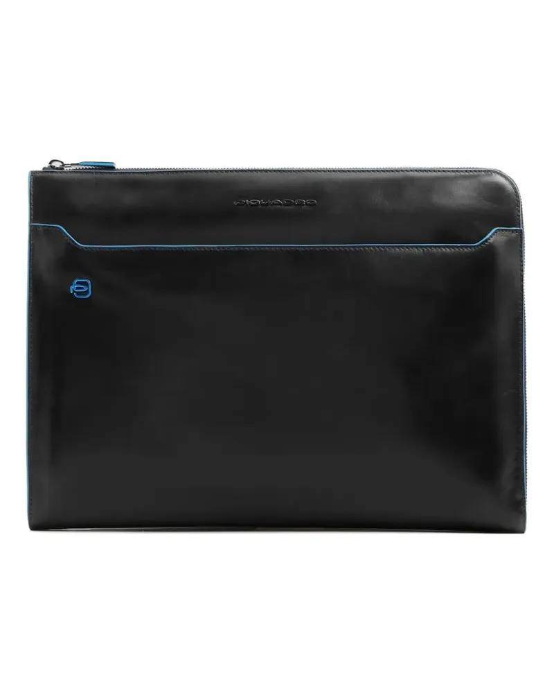 Piquadro Clutch mit verstautem Henkel - Schwarz Schwarz