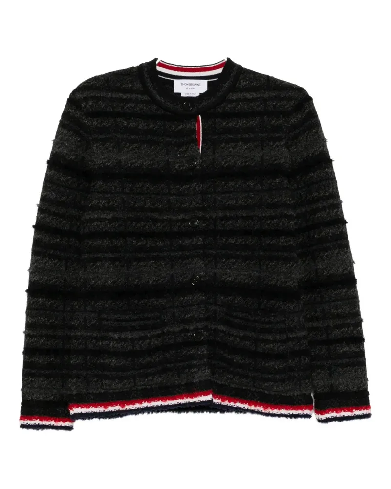 Thom Browne Cardigan aus Jacquard - Schwarz Schwarz