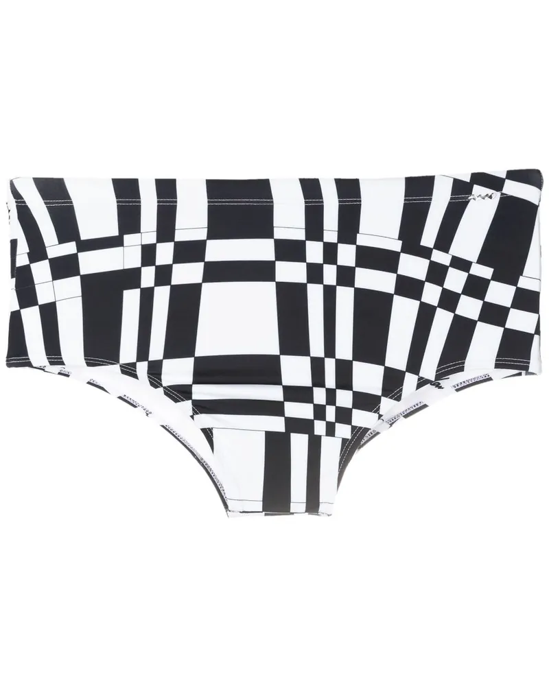 Amir Slama Badehose mit geometrischem Print - Schwarz Schwarz
