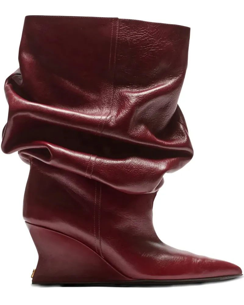Balmain Lockere Stiefeletten mit Wedge-Absatz 75mm - Rot Rot