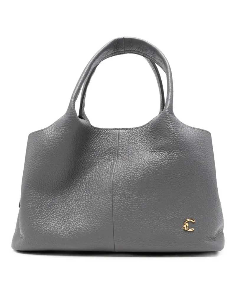 Coccinelle Schultertasche aus gekörntem Leder - Grau Grau