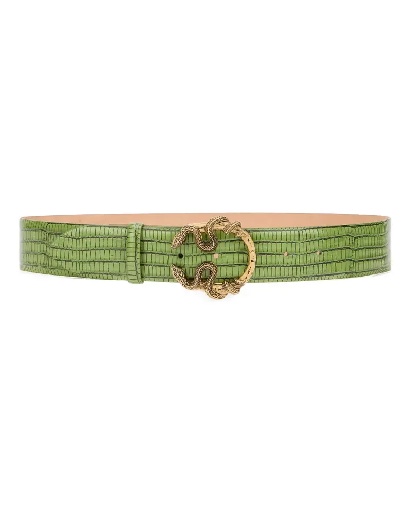 Roberto Cavalli snake-buckle belt - Grün Grün