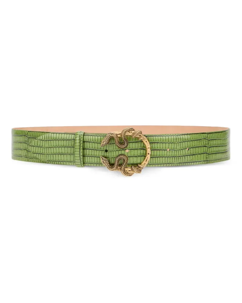Roberto Cavalli snake-buckle belt - Grün Grün