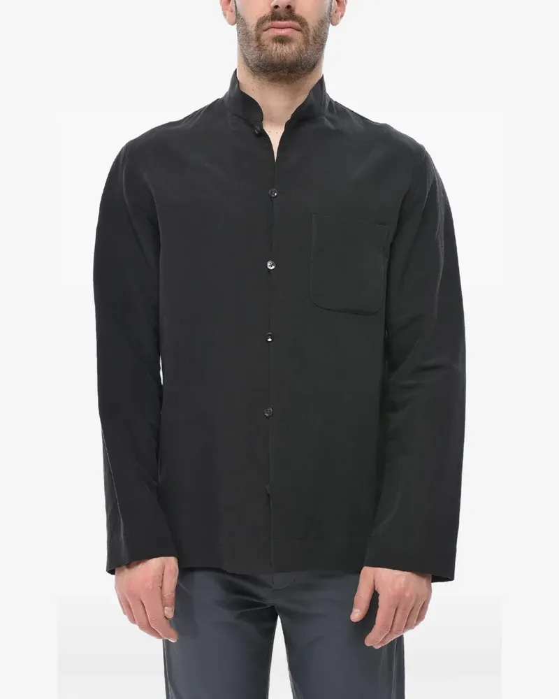 Umit Benan Francis mandarin-collar shirt - Schwarz Schwarz