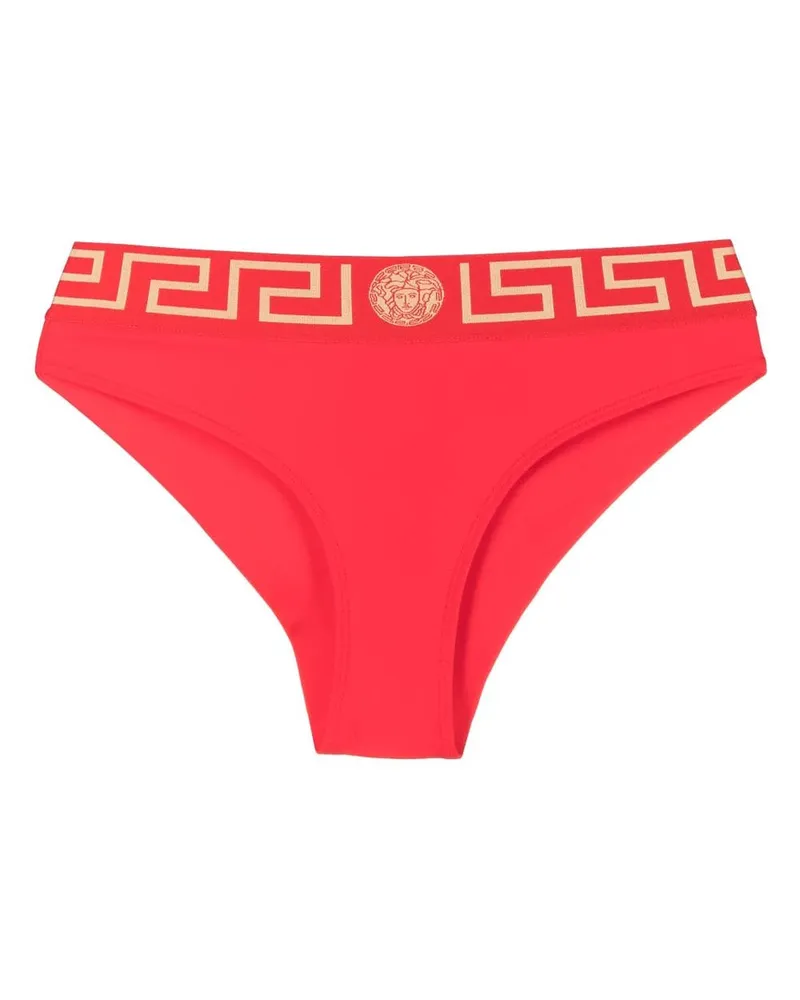 Versace Greca Border Bikinihöschen Rot