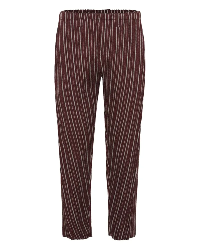 Issey Miyake Gestreifte Hose mit Falten - Rot Rot