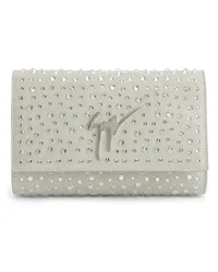 Giuseppe Zanotti Clutch mit Kristallen Grau