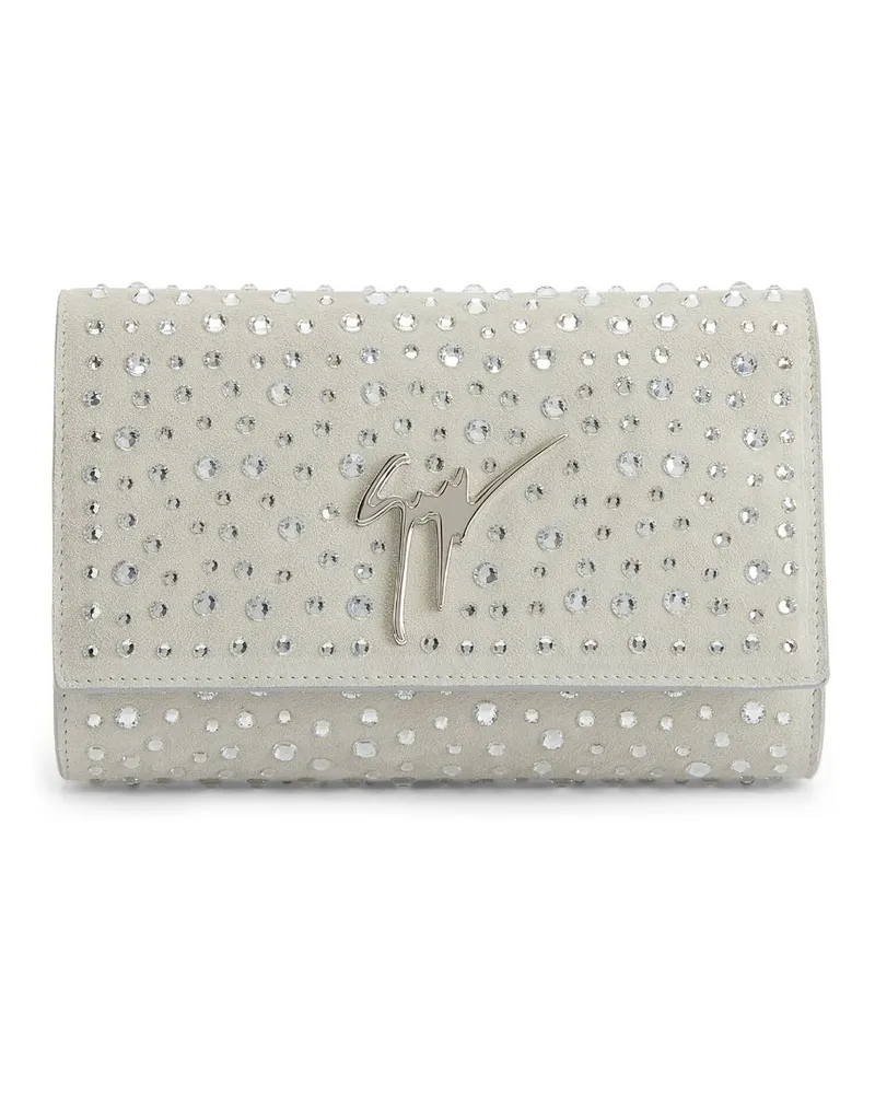 Giuseppe Zanotti Clutch mit Kristallen Grau