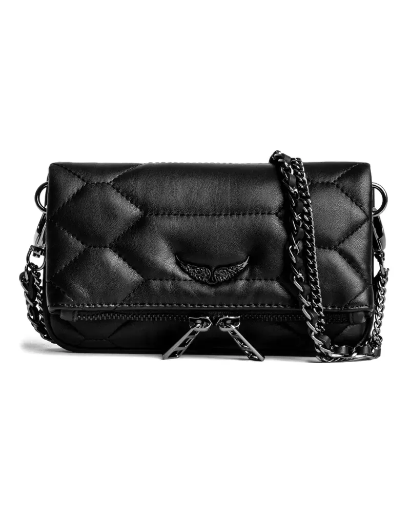 Zadig & Voltaire Mini Rock Nano Clutch mit Steppung - Schwarz Schwarz