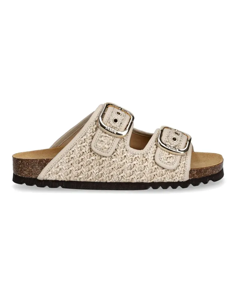 Scholl Gewebte Pantoletten mit Schnallenriemen - Nude Nude