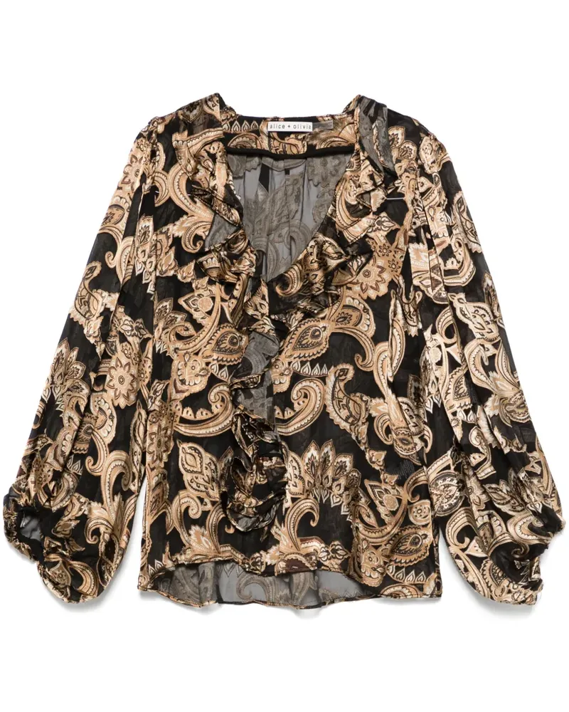 Alice + Olivia Hemd mit Paisley-Print - Schwarz Schwarz