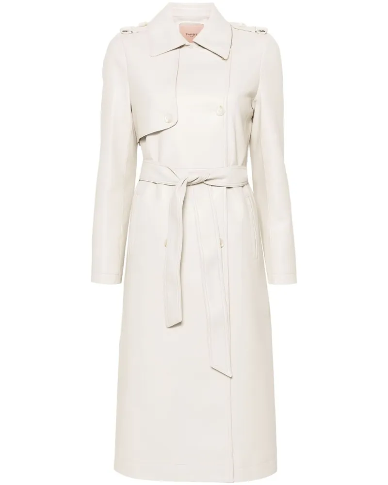 Twin-Set Beschichteter Trenchcoat - Nude Nude