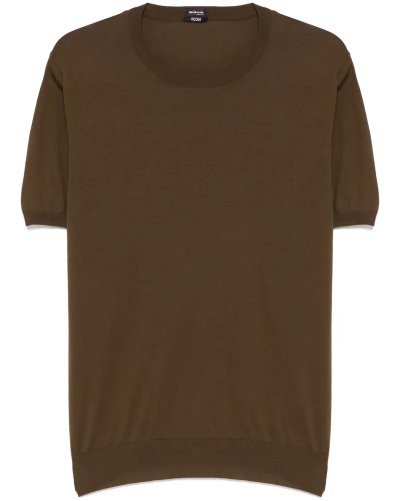 Kiton Gestricktes T-Shirt - Braun Braun