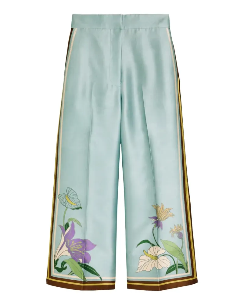 ALEMAIS floral-detail palazzo pants - Blau Blau