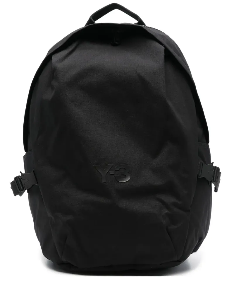 Y-3 Rucksack mit Logo-Schild - Schwarz Schwarz