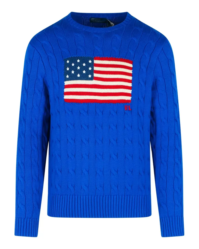 Ralph Lauren Pullover mit US-Flagge - Blau Blau