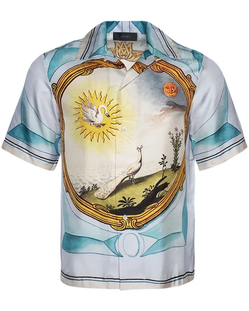 Amiri Hemd mit Landscape Frame-Print - Blau Blau