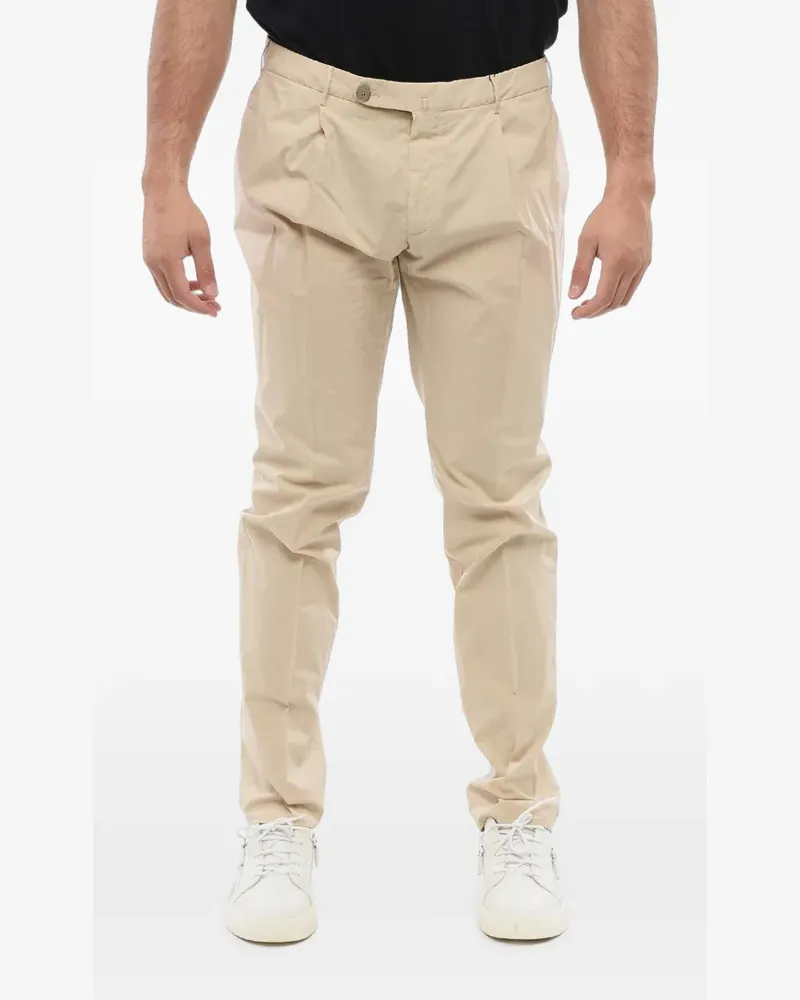 Corneliani pleated chino trousers - Nude Nude