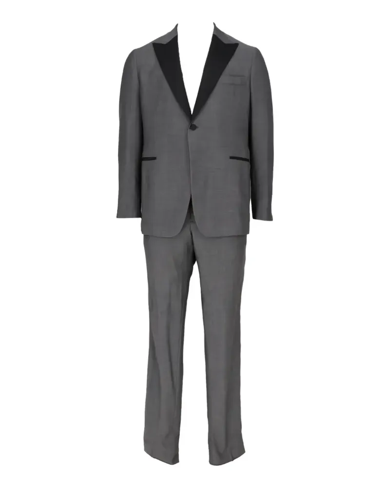 Isaia contrast-lapel tuxedo - Grau Grau