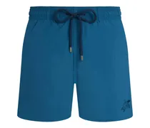 Badeshorts mit Wasser-Reaktiv-Print - Blau