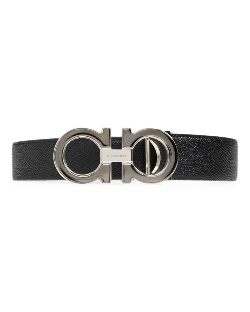 Ferragamo Wendbarer Gancini Gürtel - Schwarz Schwarz